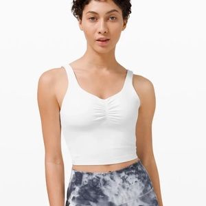 White Lululemon Align Tank Rouched/Gathered Front